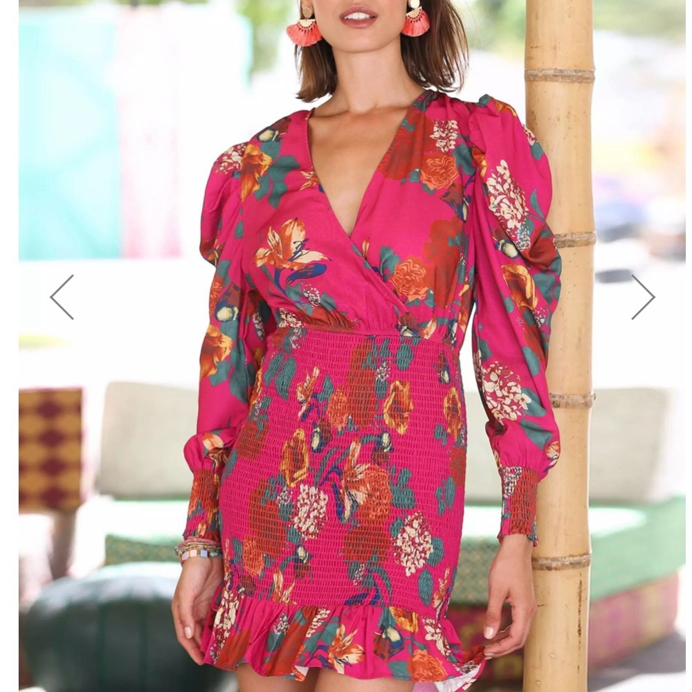 Pink Floral Mini Dress